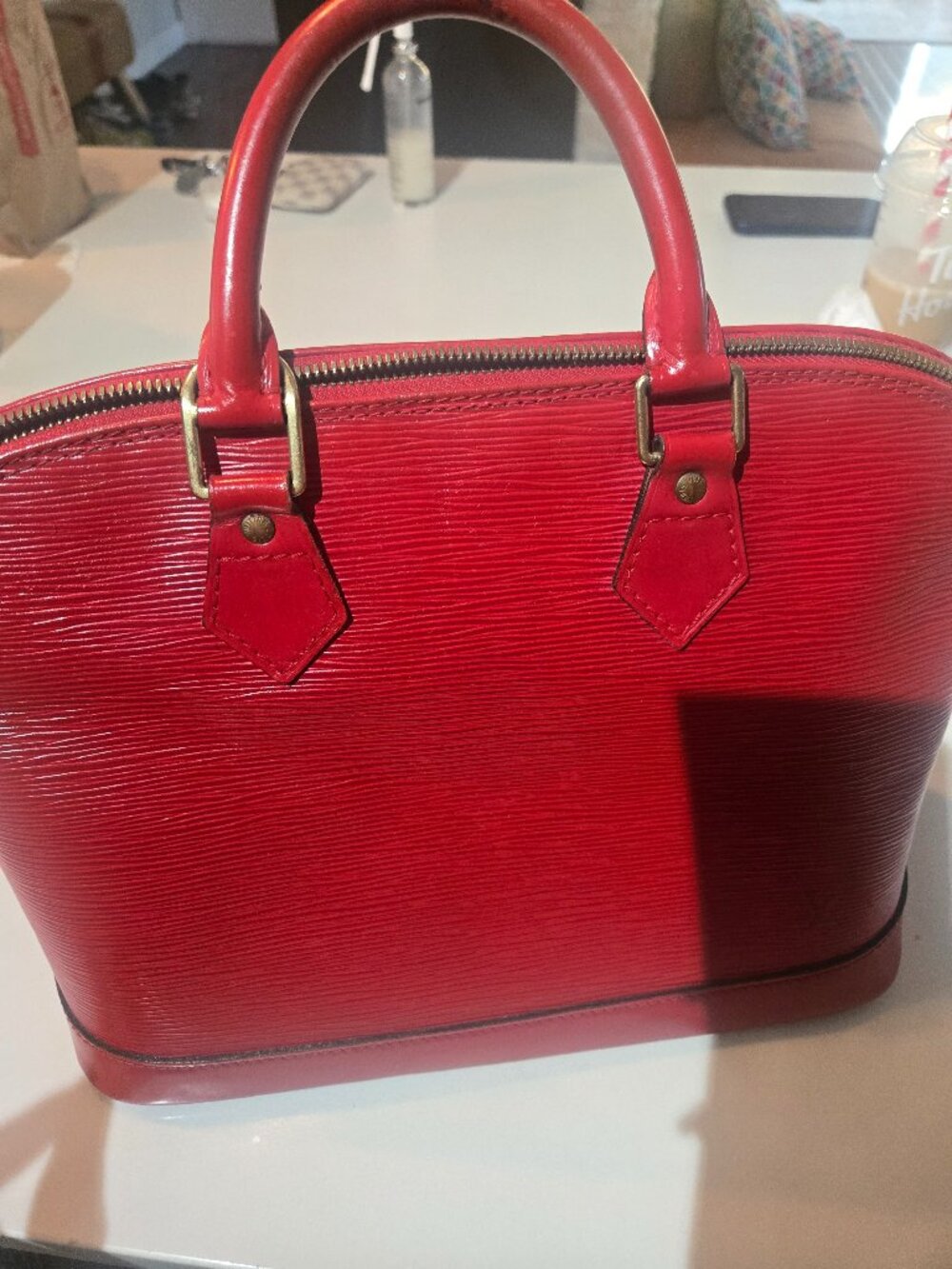 Authentic Alma Louis Vuitton Red Epi
